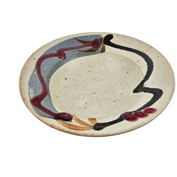 Handmade Ceramic Bowl Abstract Design 10in Rustic Pottery Decor Artisan Crafted - Picture 3 of 10